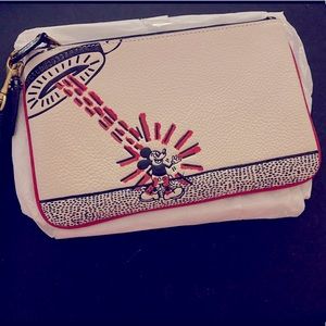 BNWT Coach Keith Haring Mickey Mouse Wristlet